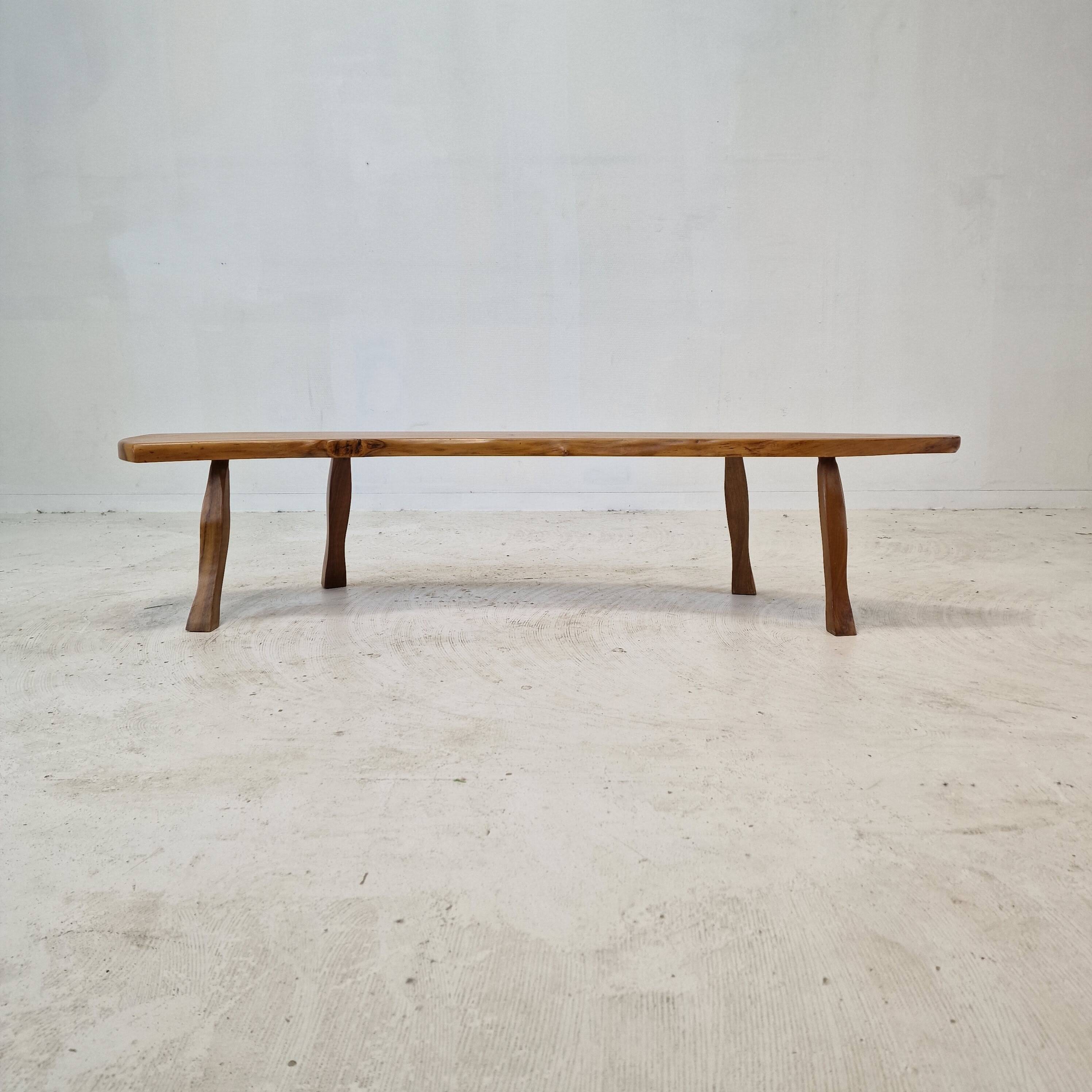 Wooden Tree Trunk Bench, France 1960s