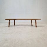 Banc en tronc d'arbre en bois, France 1960