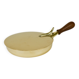 Butler Ashtray Marked Carl Aubock in Brass with Lid and Handle, Vienna, 1950s