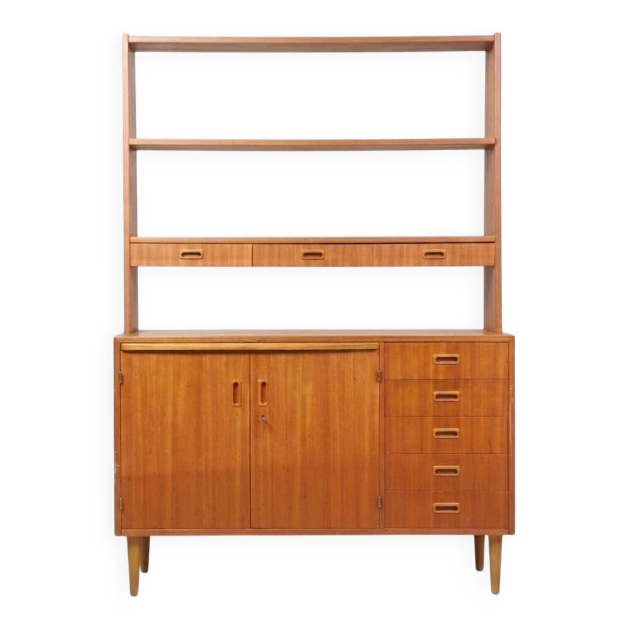 Vintage Scandinavian teak secretary bookcase, 1960s
