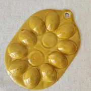 Vintage egg plate in majolica - 1970s