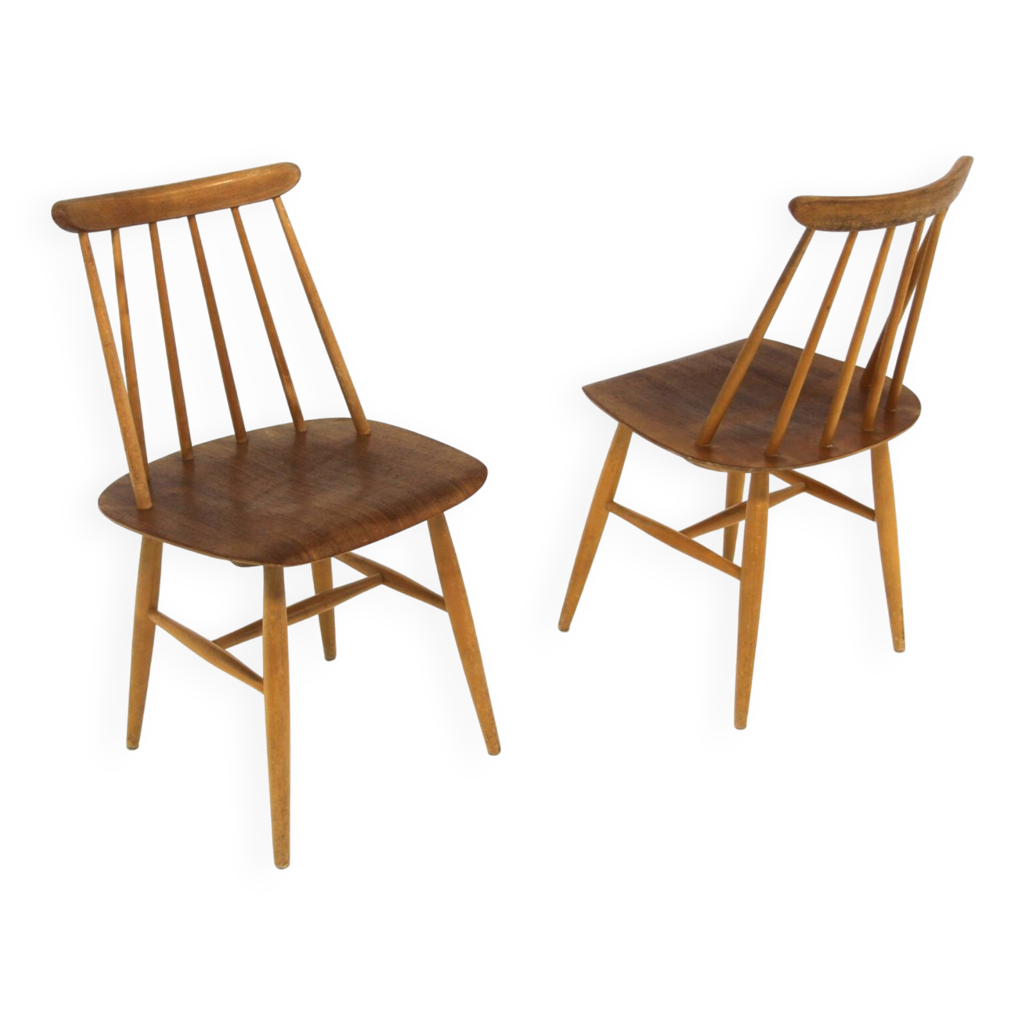 Set of 2 Scandinavian "Fanett" chairs by Ilmari Tapiovaara, Sweden, 1960