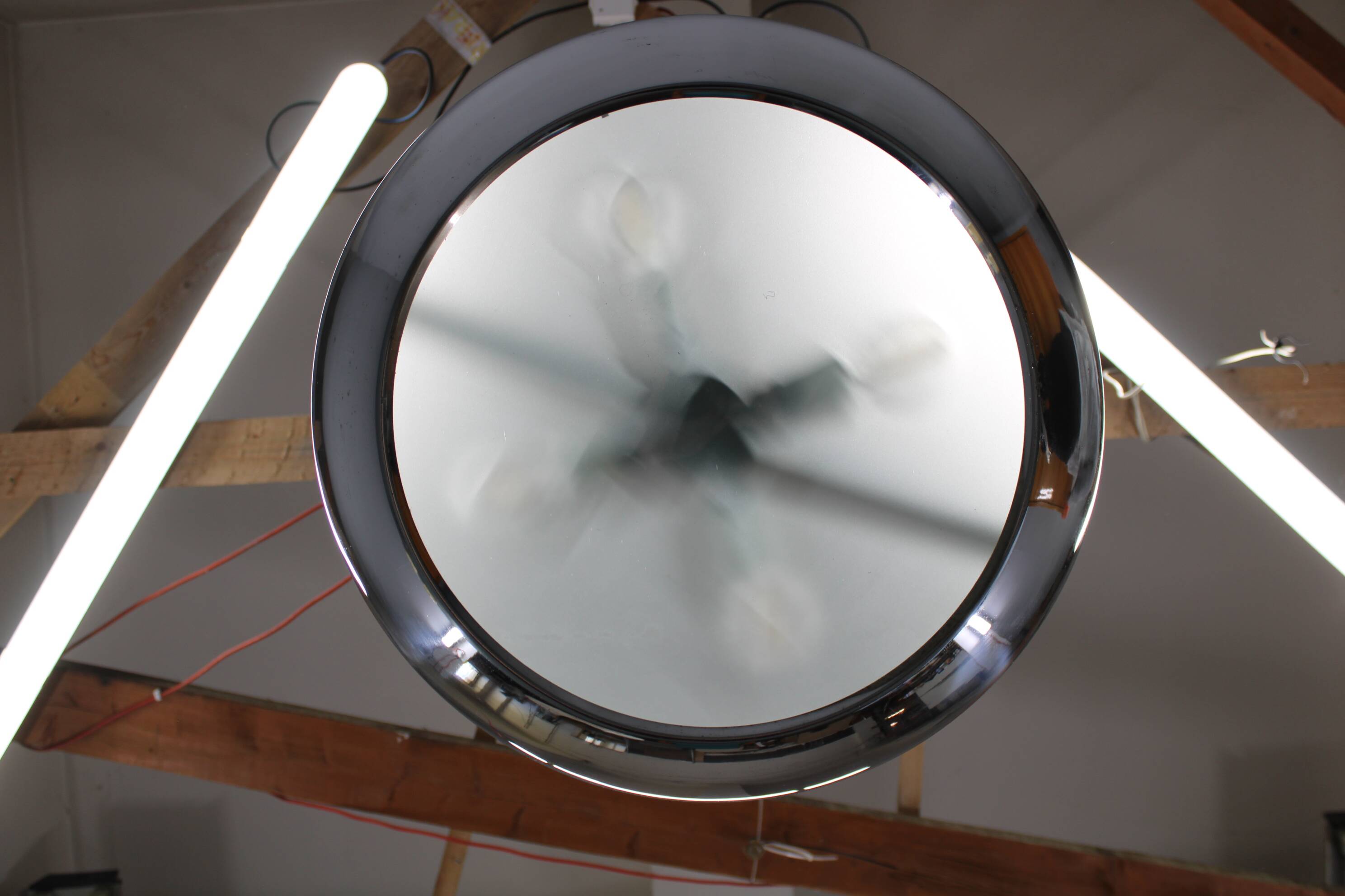 1930s Bauhaus chrome plated chandelier "UFO" by Josef Hurka for Napako