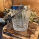 Crystal and silver-plated metal ice bucket + wine tableware tongs