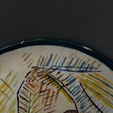 Ceramic plate 1960 female face monogram CD