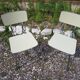 Pair plastilux chrome metal chair & formica + plate 50s vintage