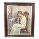 Jeune fille se peignant les cheveux 1984 signé, Portrait