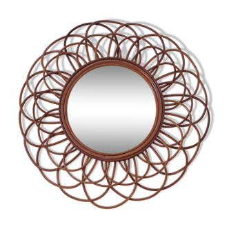 Mirror rattan  51x51cm