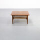60s scandinavian design square coffee table with magazine shelf