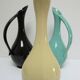Three ceramic enamels design 60s soliflores black yellow green