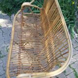 50s rattan bench