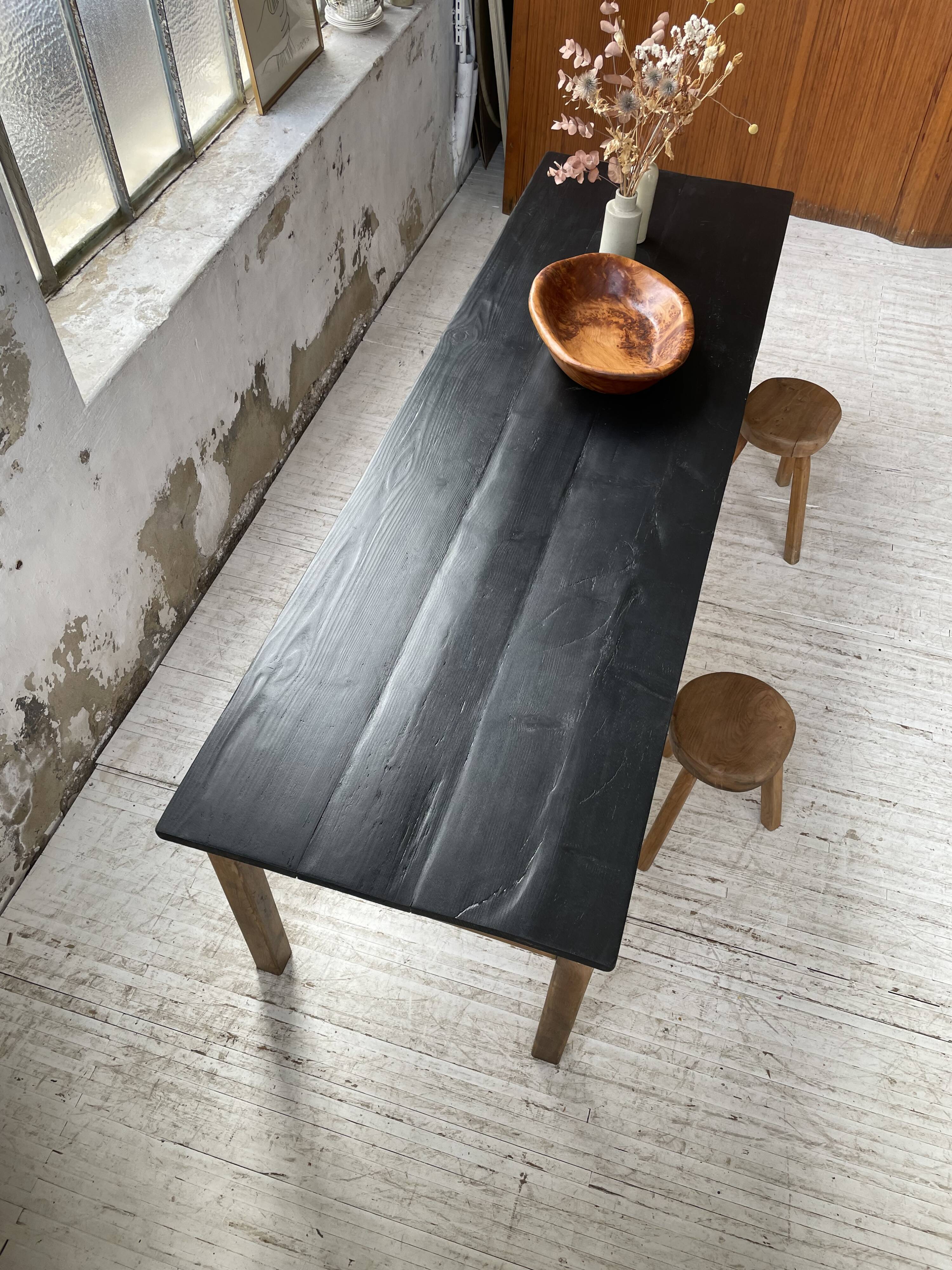 Black pine farm table 250 cm