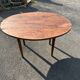 Antique rustic round wooden table 121cm, straight base