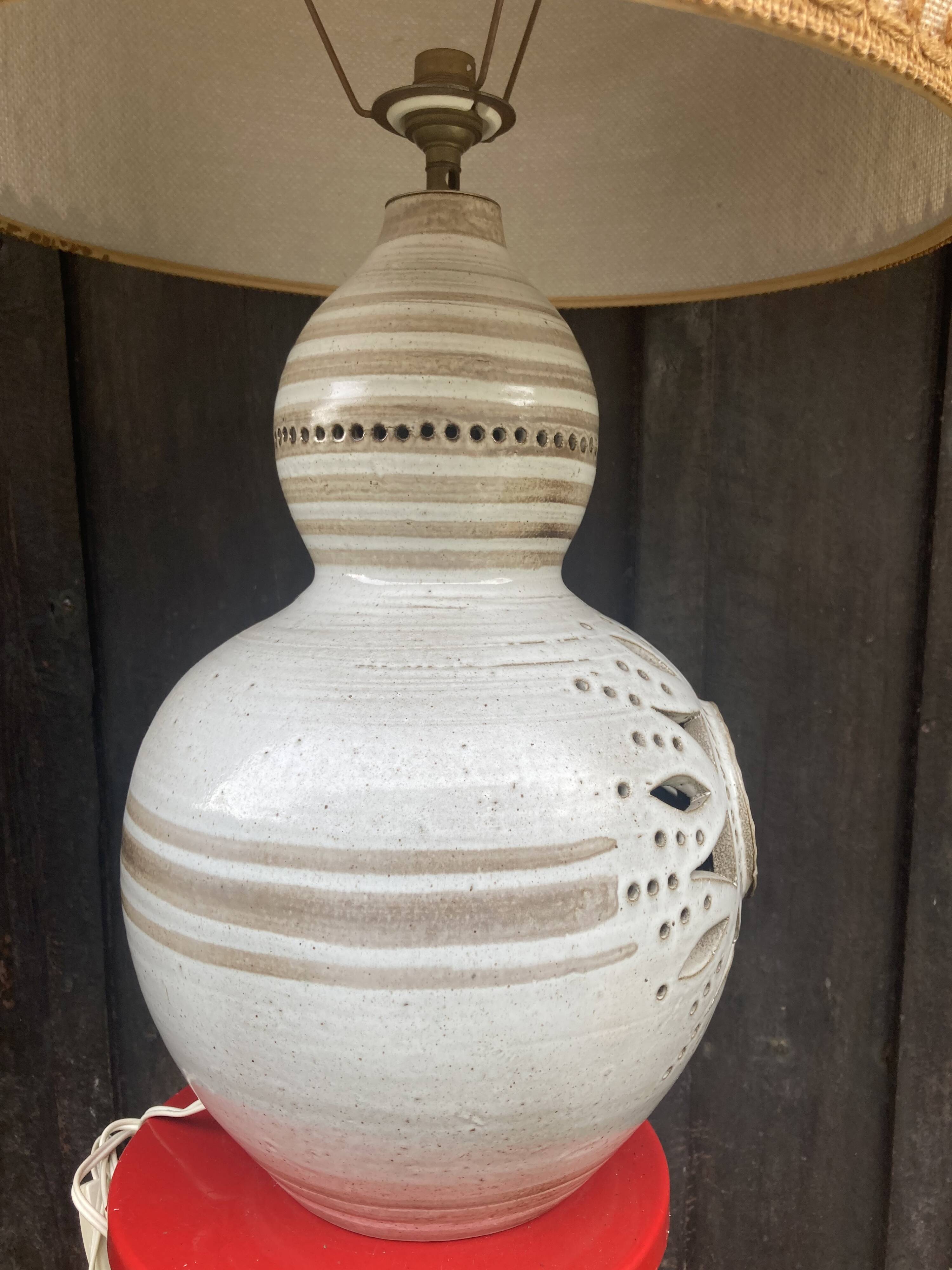 Pierre Pissareff, two-light lamp, signed, Dlg of Georges Pelletier