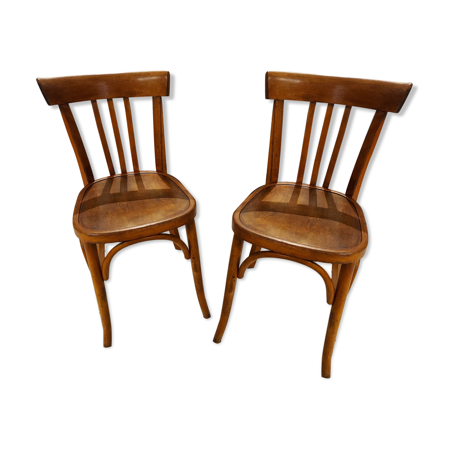 suite de 4 chaises de bistrot Fischel vintage années 1940