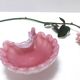 Vide poche, cendrier en opaline rose et verre Lattimo par Fratelli Toso, Italie
