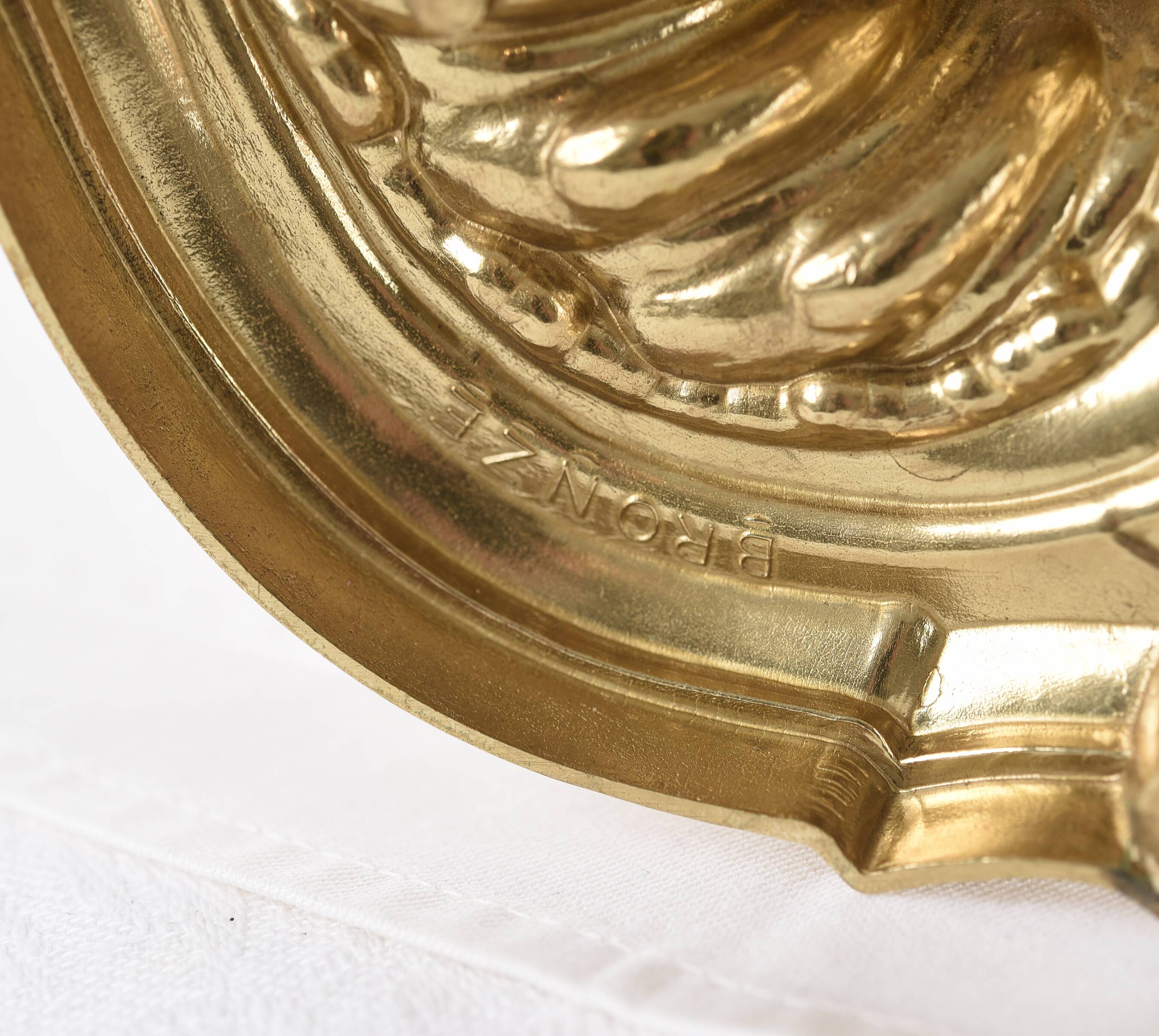 Pair of antique 6-arm bronze candelabras, 19th century