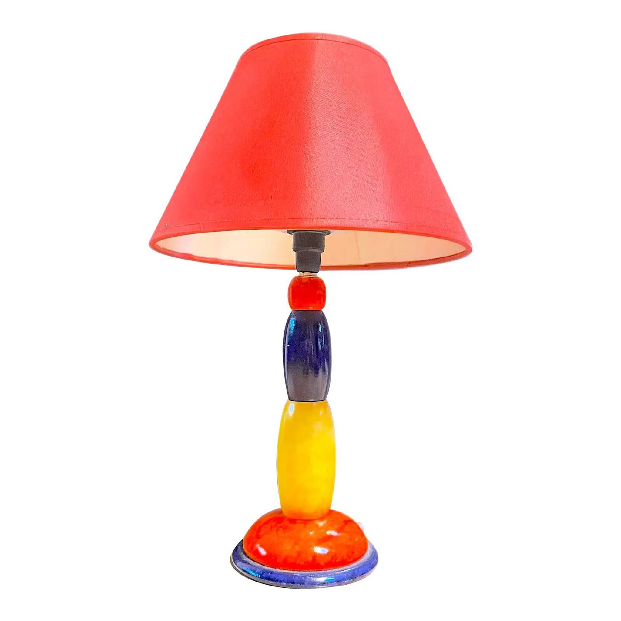 Multicolor Ceramic Totem Lamp, 1980