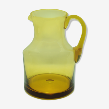 Scandinavian yellow glass pitcher