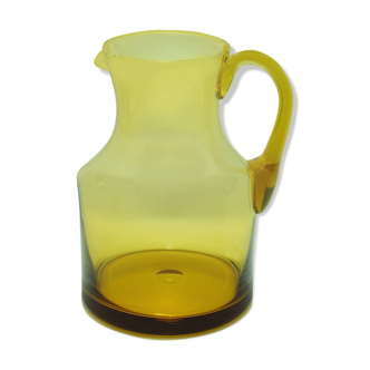 Scandinavian yellow glass pitcher