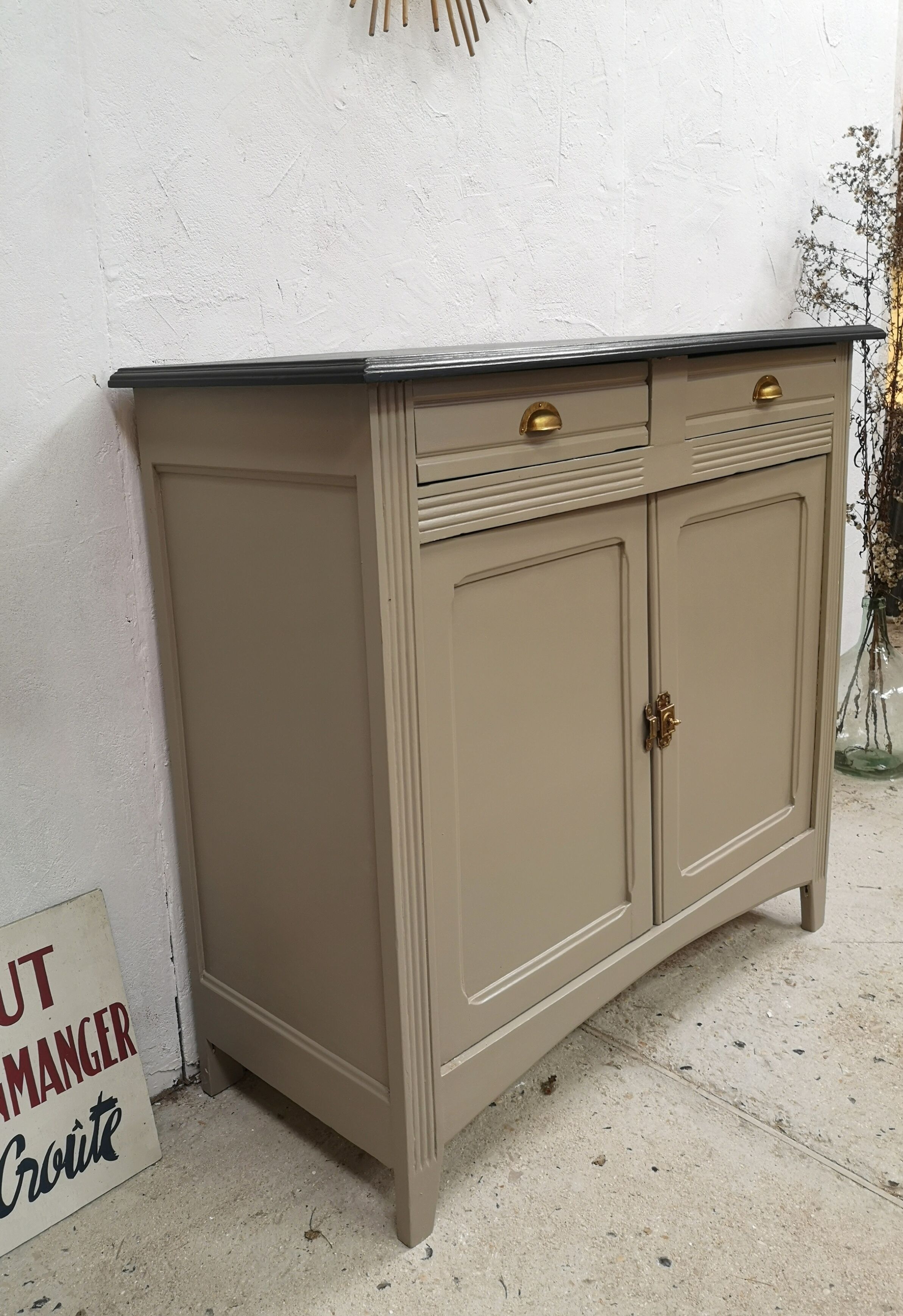 Buffet old Parisian patina shabby chic gustavien loft