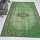 5x8 Dark Green Geometric Style Camouflage Vintage Rug, 155x238 Cm