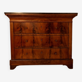 Louis Philippe black marble chest of drawers