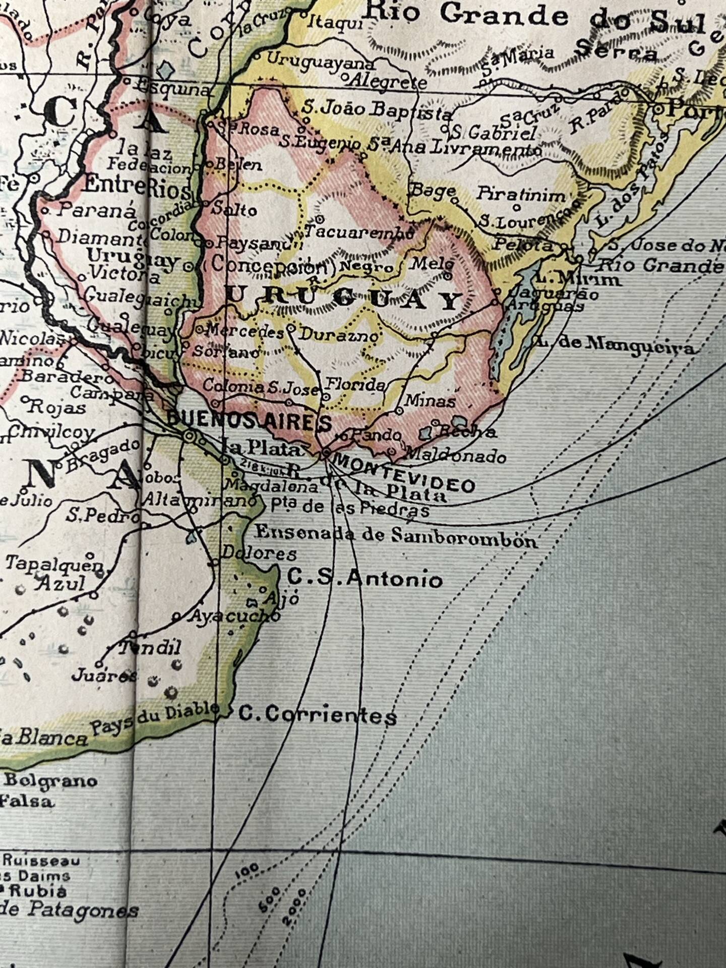 Carte ancienne Amérique du Sud 67x54cm