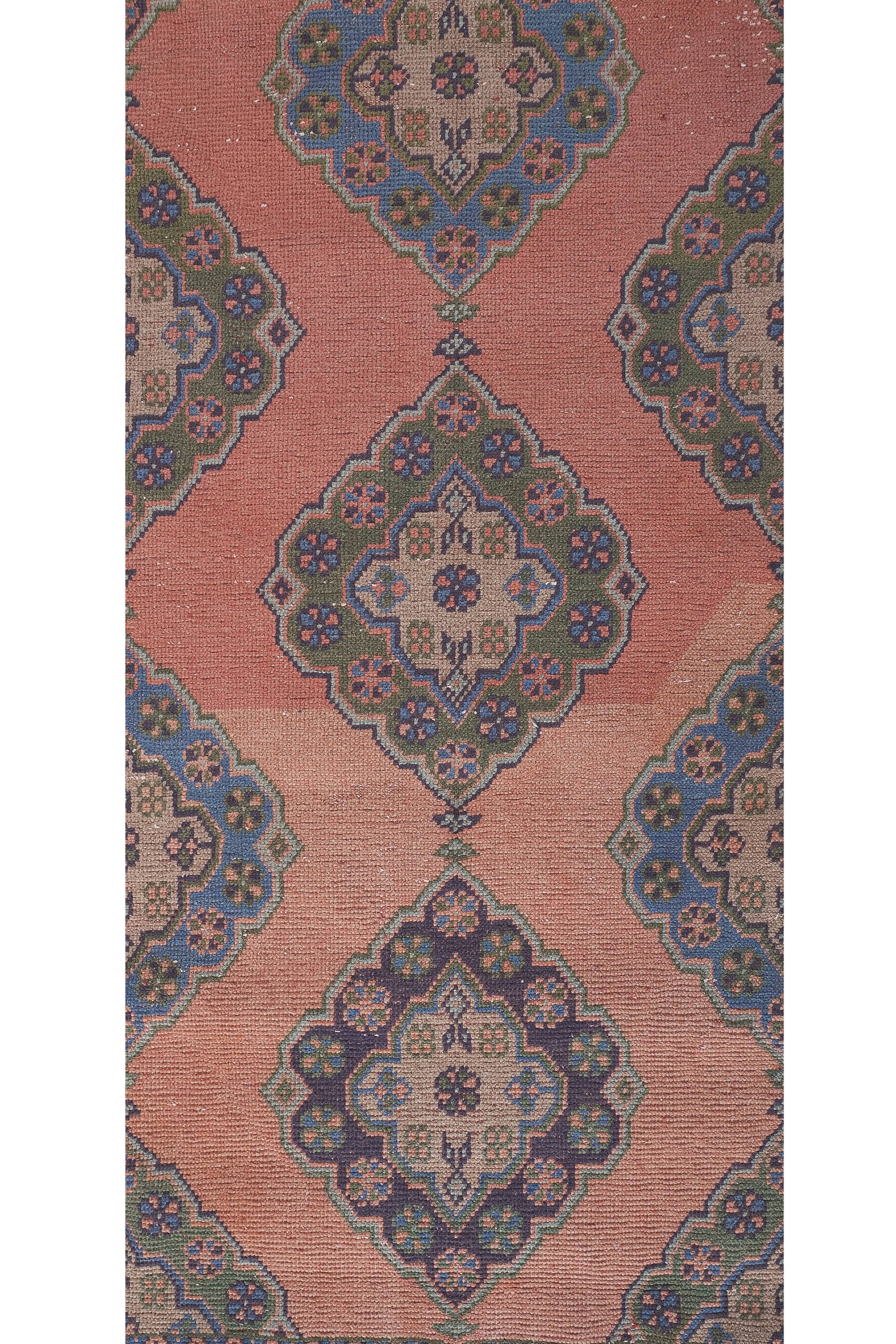 Vintage Turkish Oushak Handwoven Rug 86x482 cm