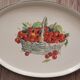 Plat de service ovale rétro décor panier de cerises