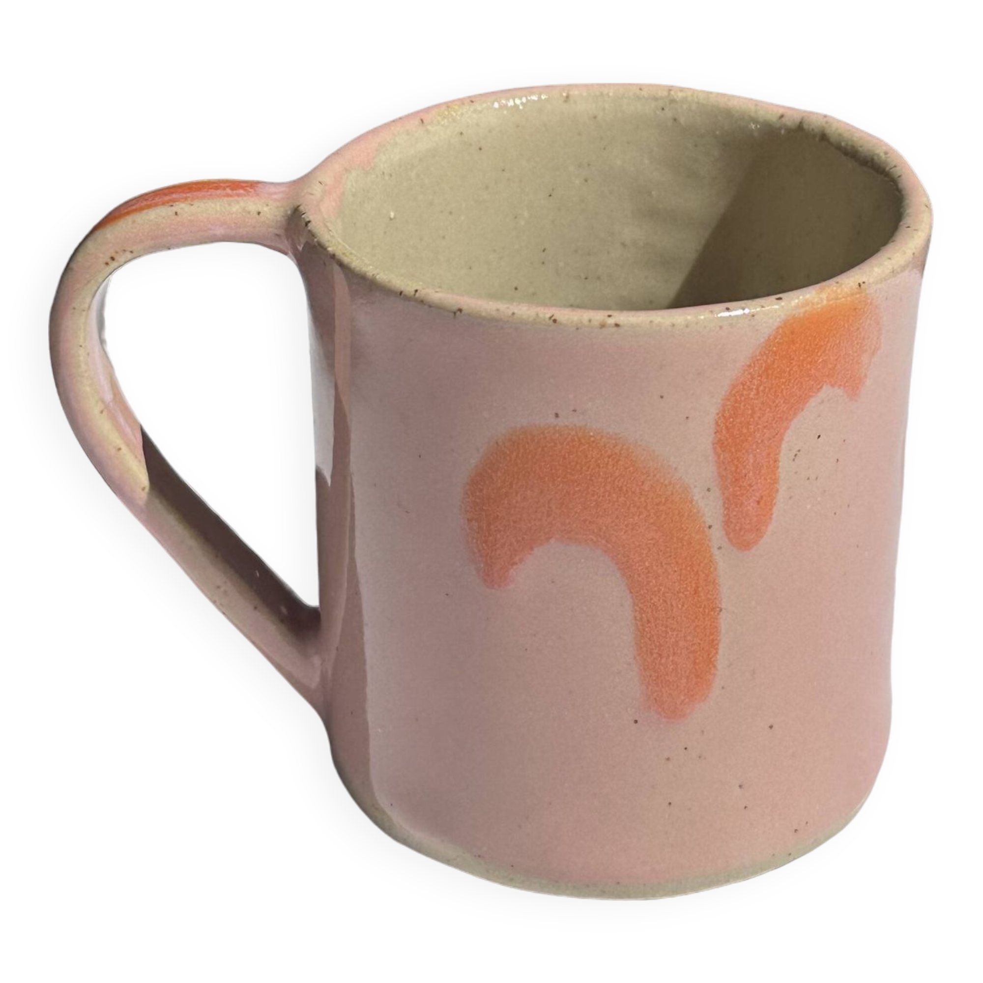 pink and orange mug
