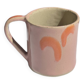 pink and orange mug
