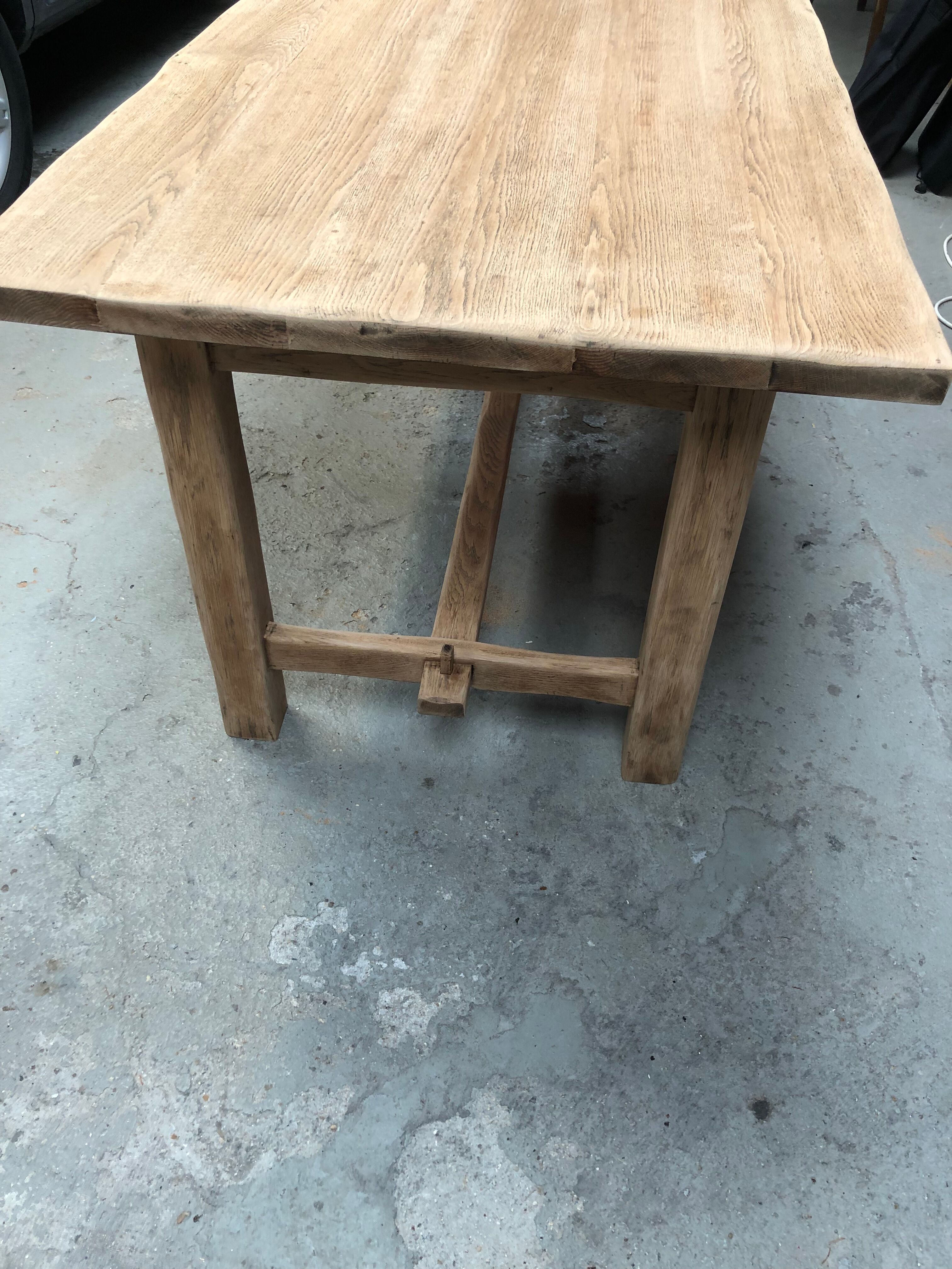 Old artisanal farmhouse table solid oak
