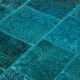 Handwoven oriental overdyed 171 cm x 243 cm turquoise patchwork carpet