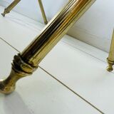 Vintage magazine rack, Neo classical brass dolphine rack