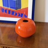 Space age orange ceramic vase, Sicart Italy ca. 1970