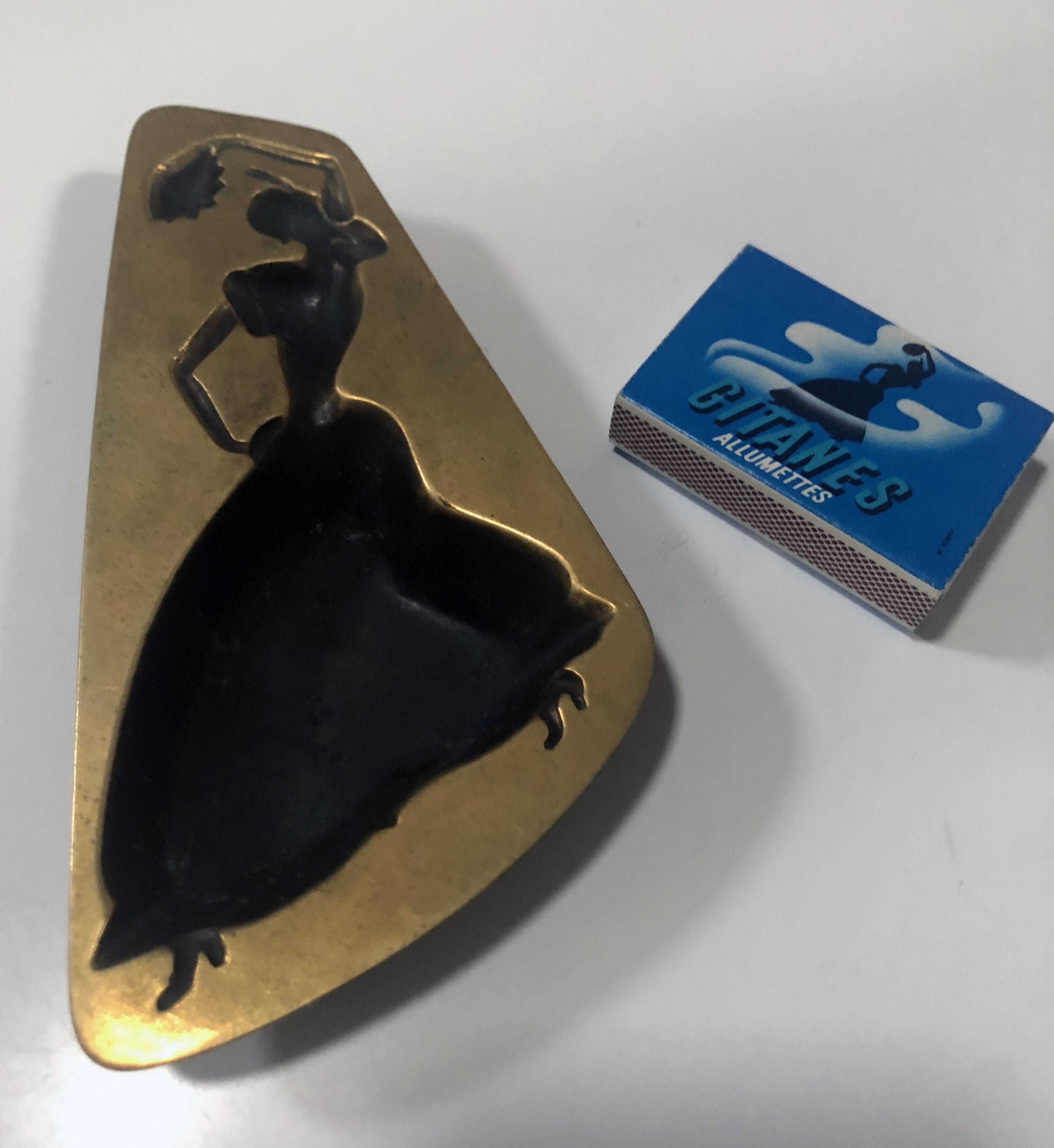 Vintage ashtray • gitanes • solid copper • max ponty • 1950-1960