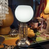 Art Deco crystal and opaline lamp