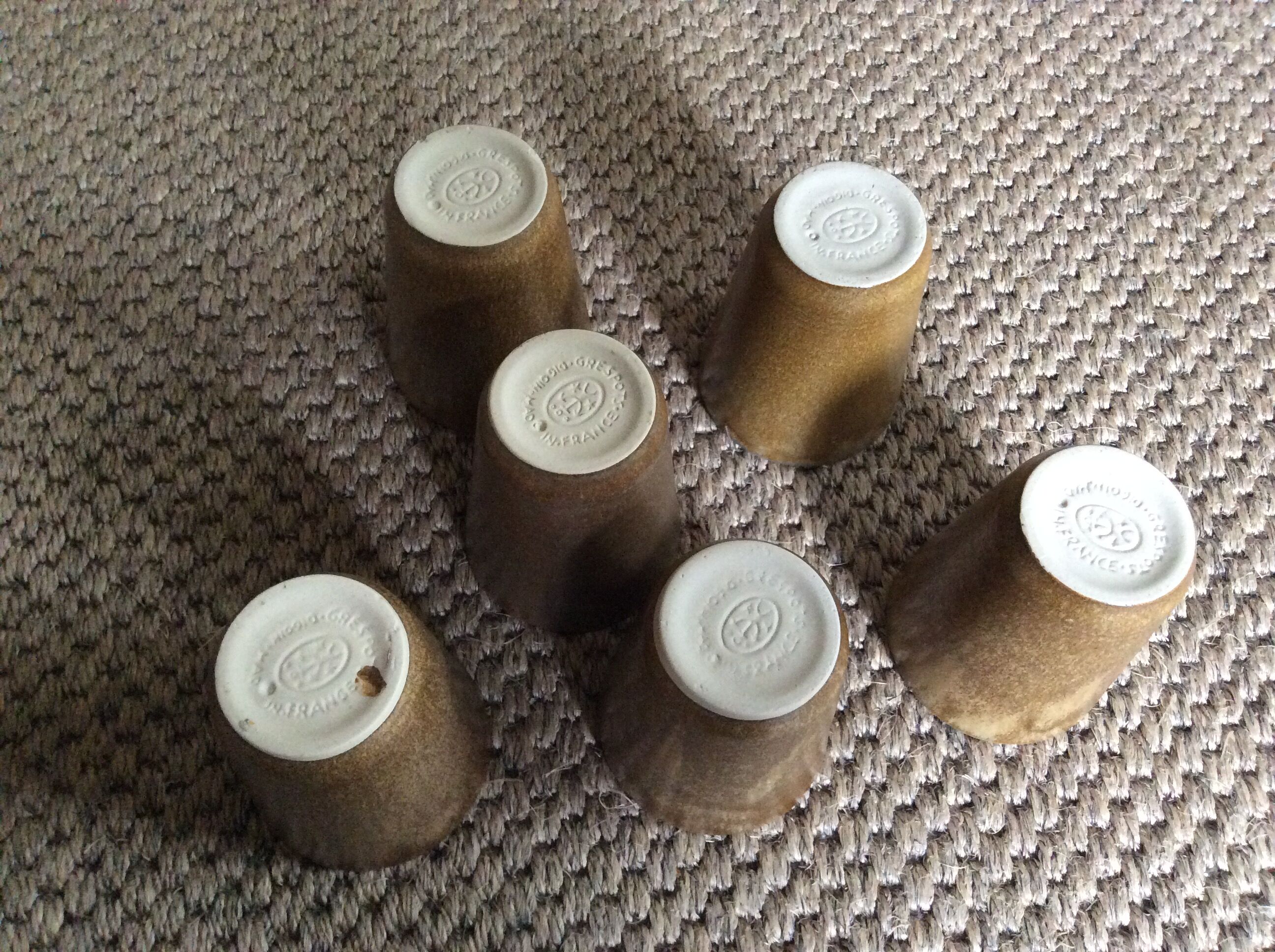 Série de 6 tasses en grès