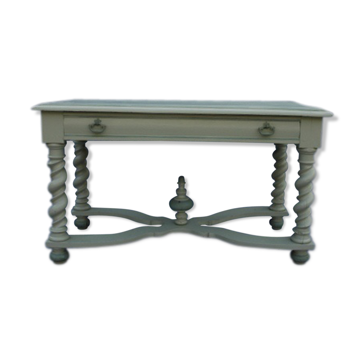 In grey-blue oak side table