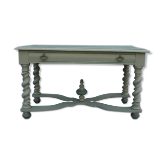 In grey-blue oak side table