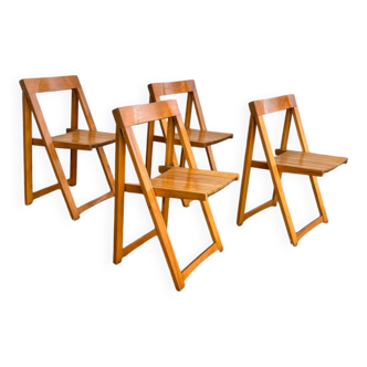 Série de 4 chaises pliantes vintage