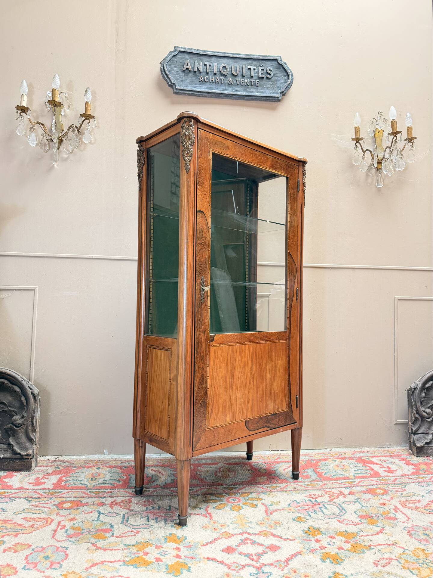 VITRINE EN PALISSANDRE DE STYLE LOUIS XVI XIX EME SIÈCLE  