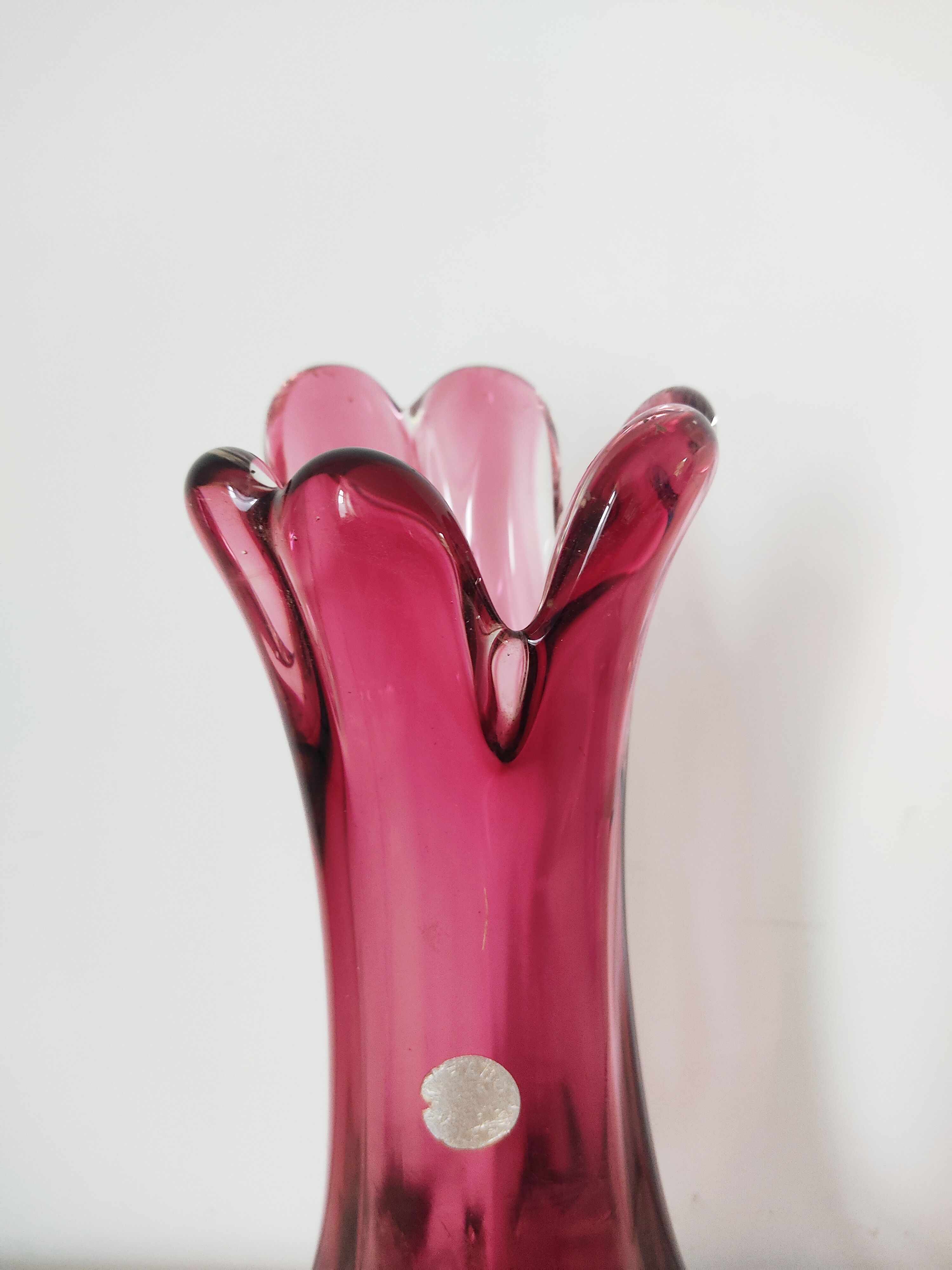 Vase Murano splash pink glass