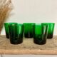 5 grands verres verts vintage
