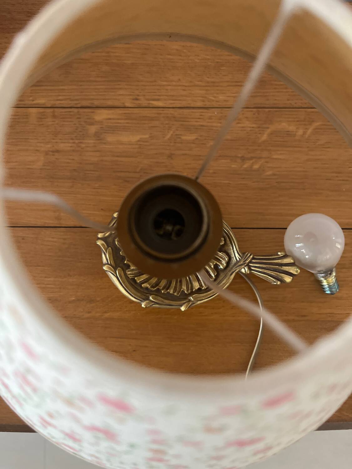 Vintage Brass Candle Bedside Lamp