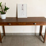 Double bureau vintage en chêne des années 50
