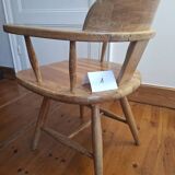 Pair of old pine armchairs