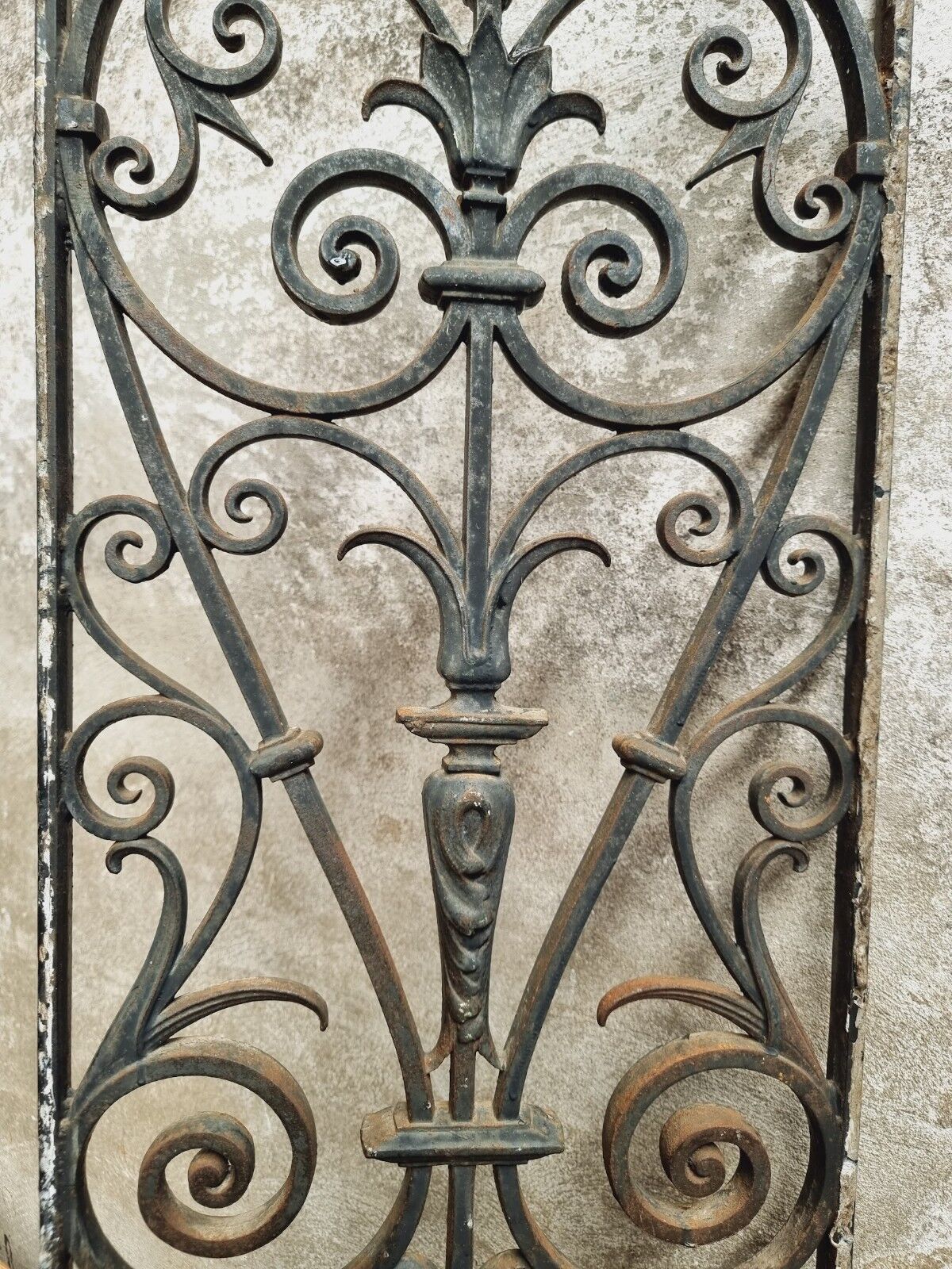 Old iron door grille window grille