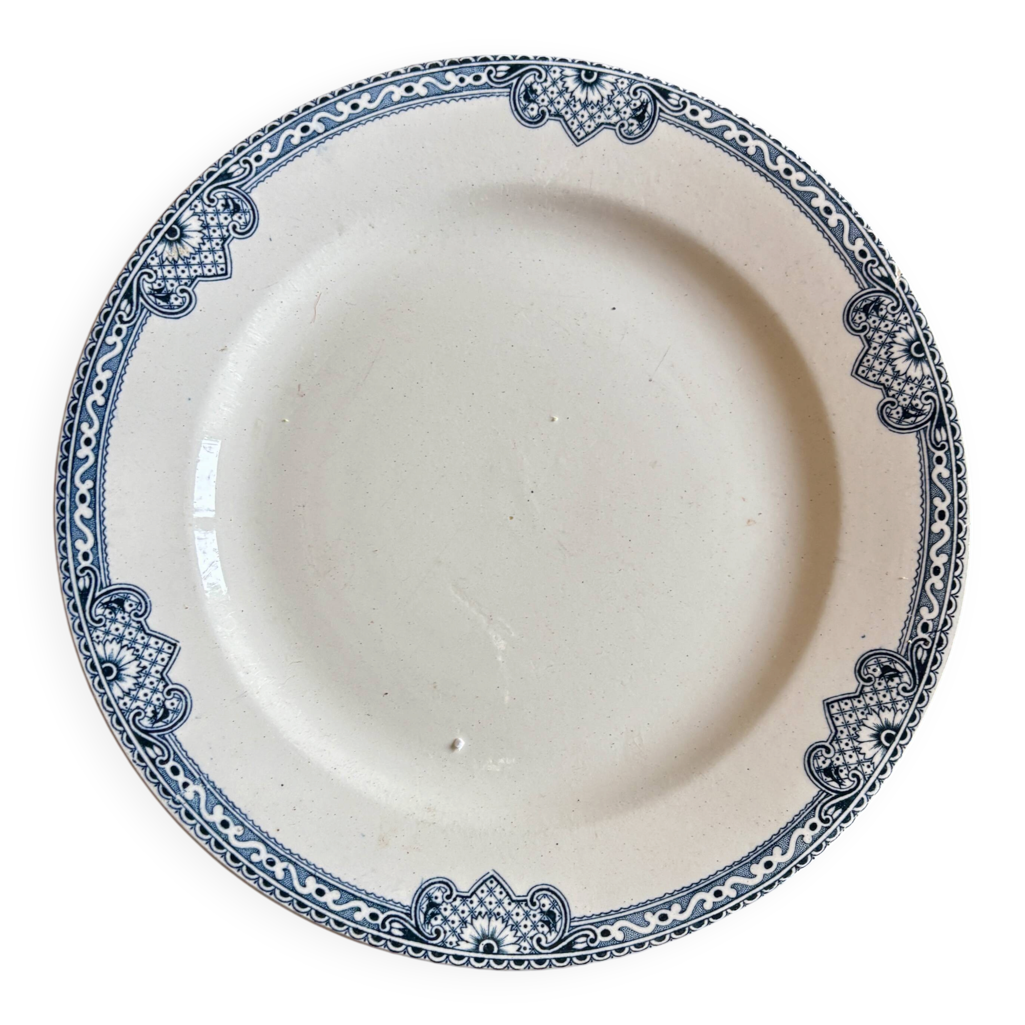 Compote dish - footed plate in ironstone model Jumièges from Salins